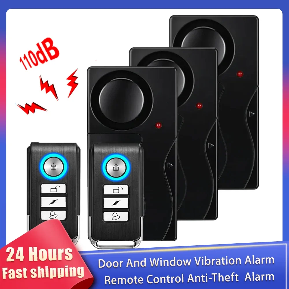 Home Security Battery - New 110dB Door And Window Vibration