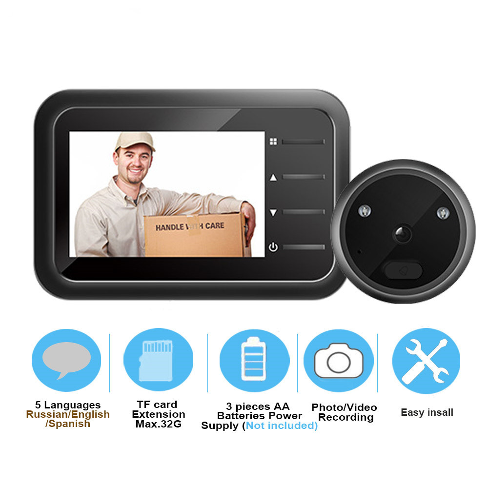 Home Security Ring Camera - Video Nhìn Trộm Màu Chuông Cửa