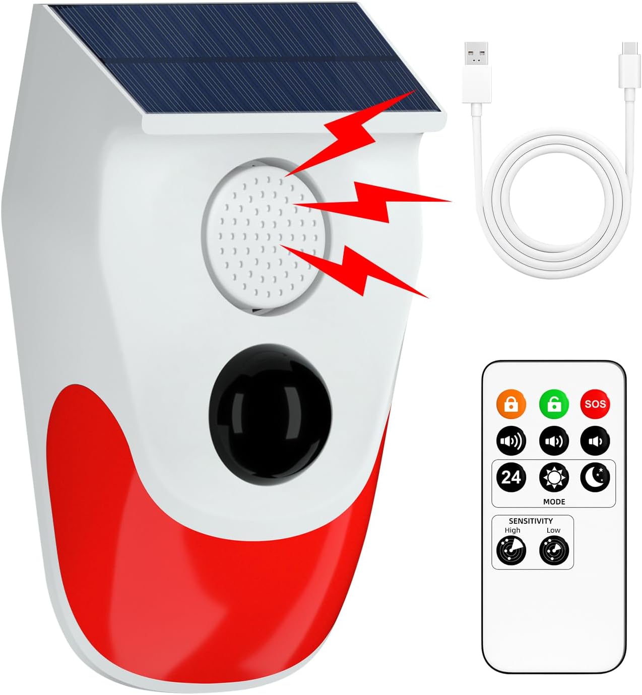 Solar Motion Sensor Outdoor Al - đánh giá và giá Alarm Siren Outdoor