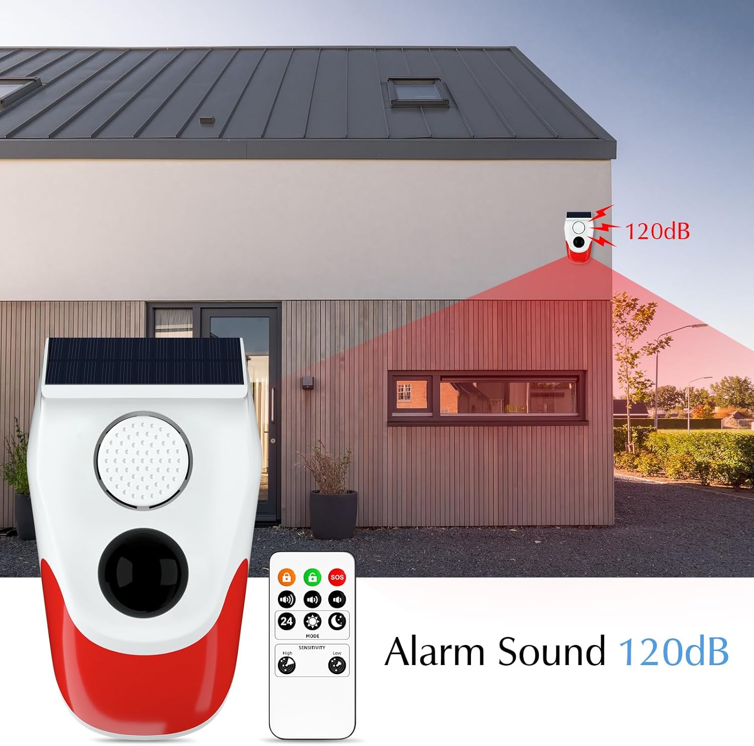 Solar Motion Sensor Outdoor Al - đánh giá và giá Alarm Siren Outdoor
