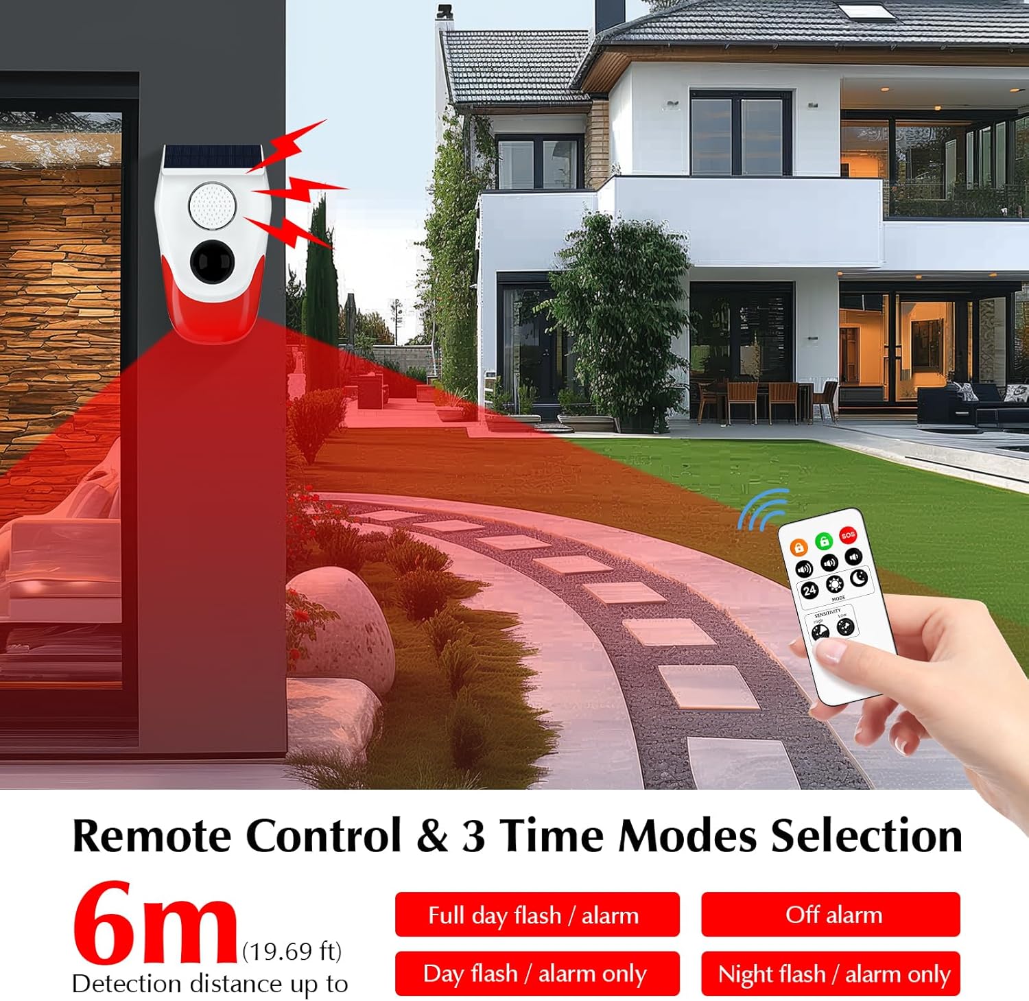 Solar Motion Sensor Outdoor Al - đánh giá và giá Alarm Siren Outdoor