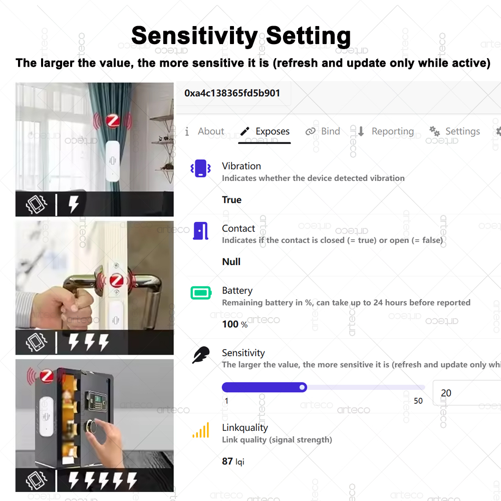 Smart ZigBee 3.0 Vibration Sen - đánh giá và giá Home Security App