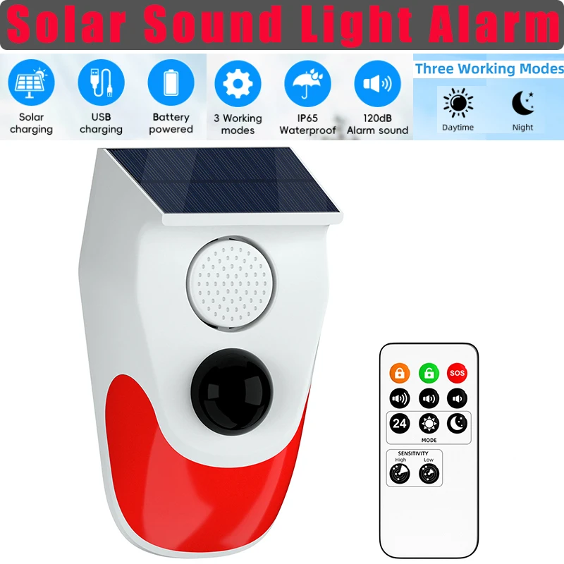 Solar Sound Light Alarm Wirele - đánh giá và giá Alarm Siren Outdoor