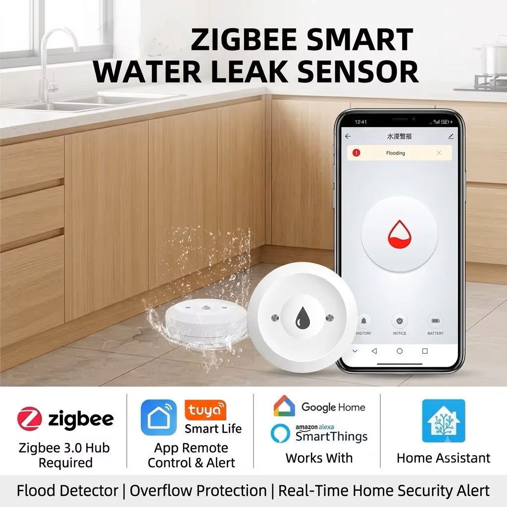 ZigBee 3.0 Smart Water Leak Se - đánh giá và giá Home Security App