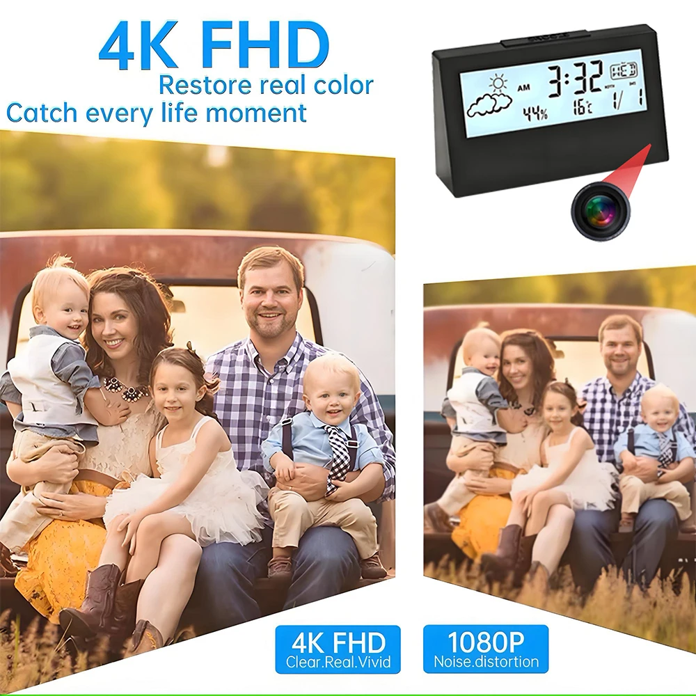 4K WiFi Clock Camera with Moti - đánh giá và giá Hidden Camera Clock