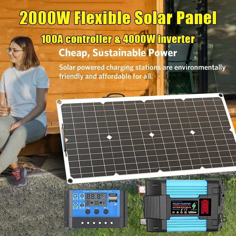 4000W Solar Panel Kit 12V To 1 - đánh giá và giá Home Security Battery