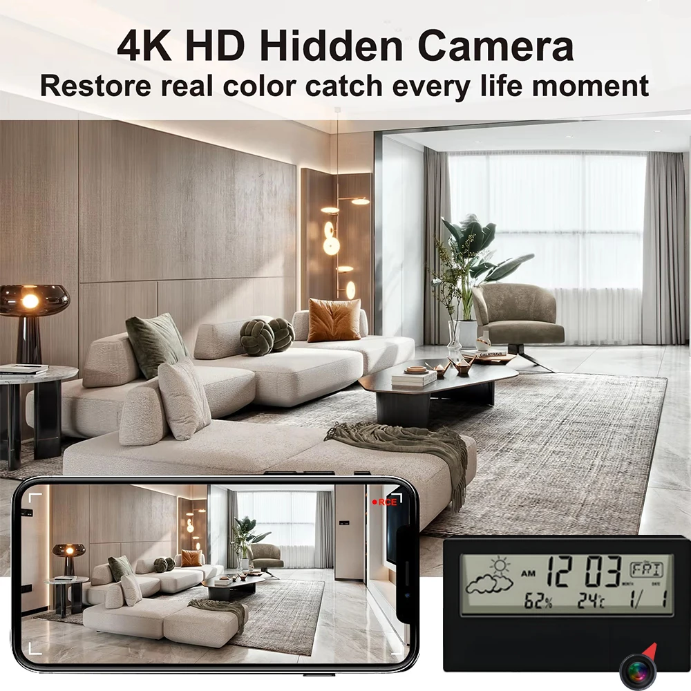 HD 4K New Mini WiFi Camera, Su - đánh giá và giá Hidden Camera Clock